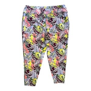 Pro Player Women’s Plus 2x Moisture Wicking Yoga Leggings Tropical Print Crop